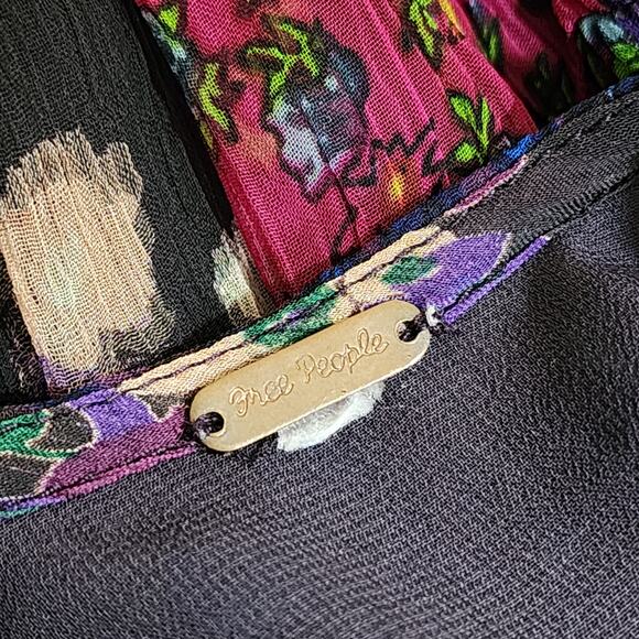 Free People Patchwork Panel Paneled Boho Bohemian Beaded Dress - Picture 7 of 8